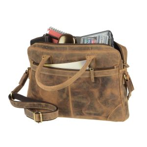 Greenburry Vintage Leder-Laptoptasche 13-14